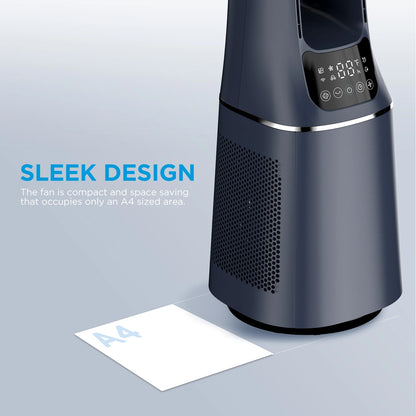 Midea 2-in-1 Bladeless Tower Fan with DC Motor – Ultra Quiet 10 Speeds LED Display App Control & Remote | COMFEE Smart