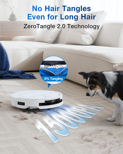 ECOVACS DEEBOT T50 PRO OMNI Robot Vacuum & Mop | 15,000Pa, TruEdge 2.0, ZeroTangle 2.0, OMNI Station — White