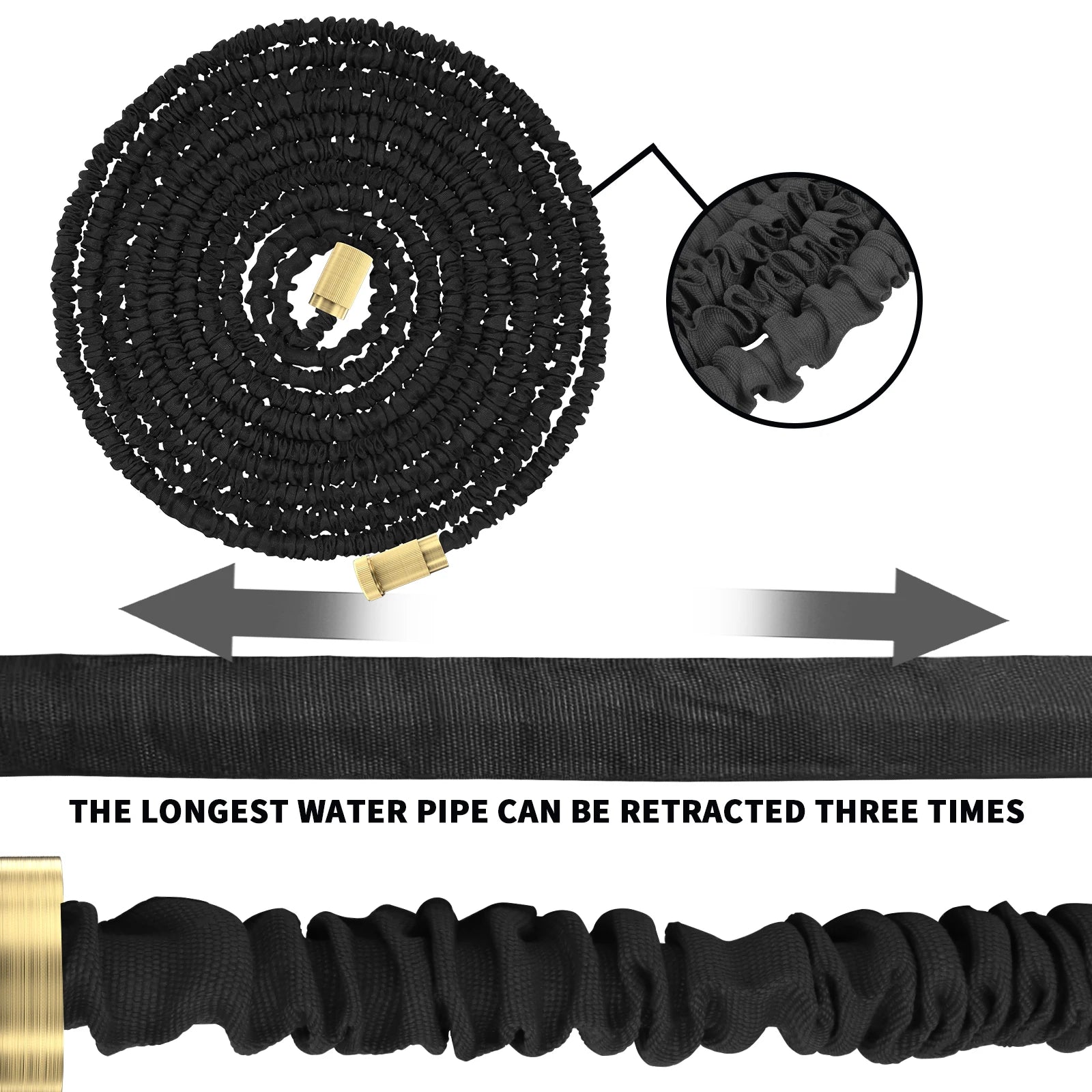 Expandable Garden Hose with 8-Function Adjustable Spray Gun – Lightweight Leak-Proof & Space-Saving