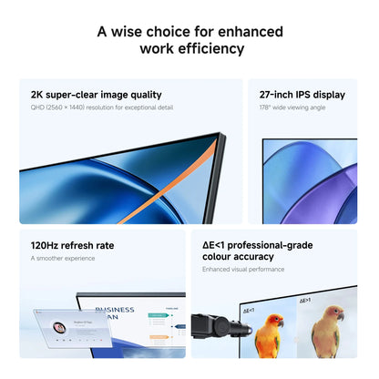 Xiaomi A27Qi 2026 27" 2K IPS Monitor | 2560×1440, 120Hz, 6ms, DC Dimming, 178° View — UK Plug