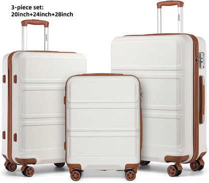 KONO Fashion Luggage Set – Lightweight ABS Hard Shell Suitcases with TSA Lock & 4 Spinner Wheels | 2/3/4/6 Piece Set | UK