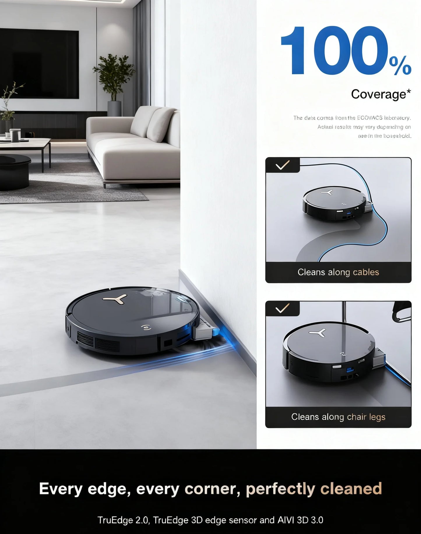 ECOVACS DEEBOT X8 PRO OMNI Robot Vacuum & Mop | 18,000Pa Suction, Self-Washing Mop, AI Navigation, 12-in-1 OMNI Station — Black