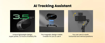 AOCHUAN Smart XE AI Gimbal - Professional Smartphone Stabilizer with No-App AI Tracking & Gesture Control - Perfect for TikTok & YouTube
