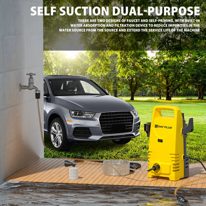 1800W Portable Electric Pressure Washer – 5000PSI Jet Cleaner with Adjustable 3-in-1 Nozzle for Car Patio Driveway