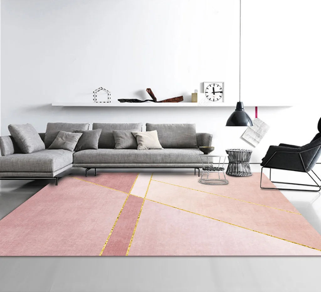 Nordic Geometric Abstract Area Rug – Modern Washable Living Room & Bedroom Carpet / Entrance Mat