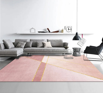 Nordic Geometric Abstract Area Rug – Modern Washable Living Room & Bedroom Carpet / Entrance Mat