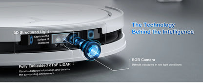 ECOVACS DEEBOT T50 PRO OMNI Robot Vacuum & Mop | 15,000Pa, TruEdge 2.0, ZeroTangle 2.0, OMNI Station — White