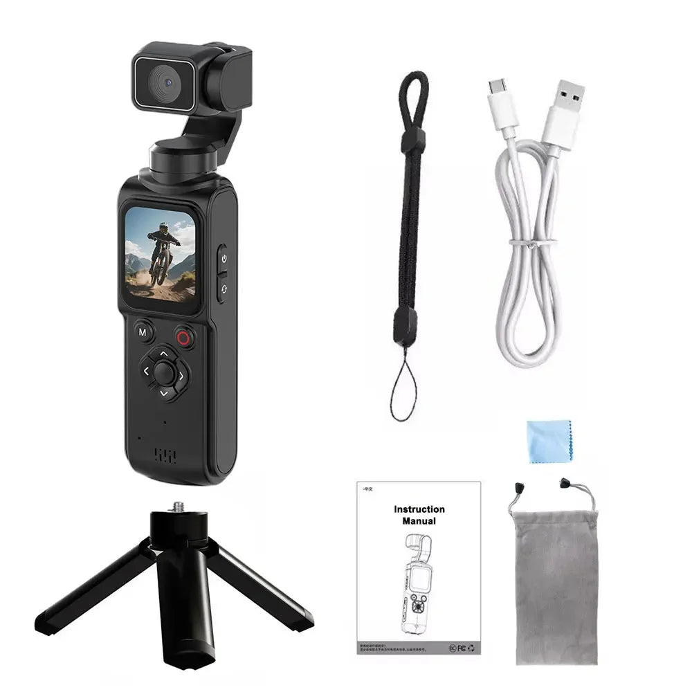 4K Pocket Gimbal Vlogging Camera | 330° Auto-Tracking, 18x Zoom, WiFi, 2400mAh, 30m Waterproof — Black or White