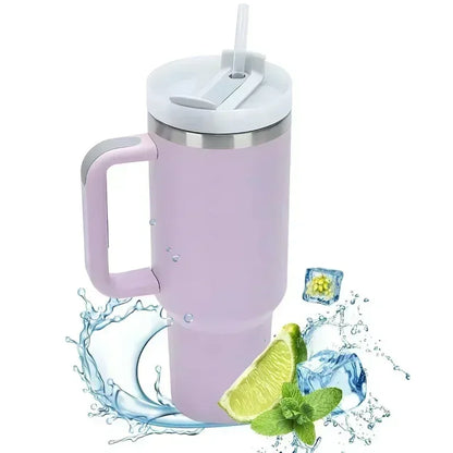 40oz Insulated Tumbler Vacuum Cup 2.0 – Stainless Steel Thermal Mug with Handle and Straw for Hot and Cold Drinks – Large Capacity Travel Mug for Coffee, Tea, Water (Uber Mug Cup)