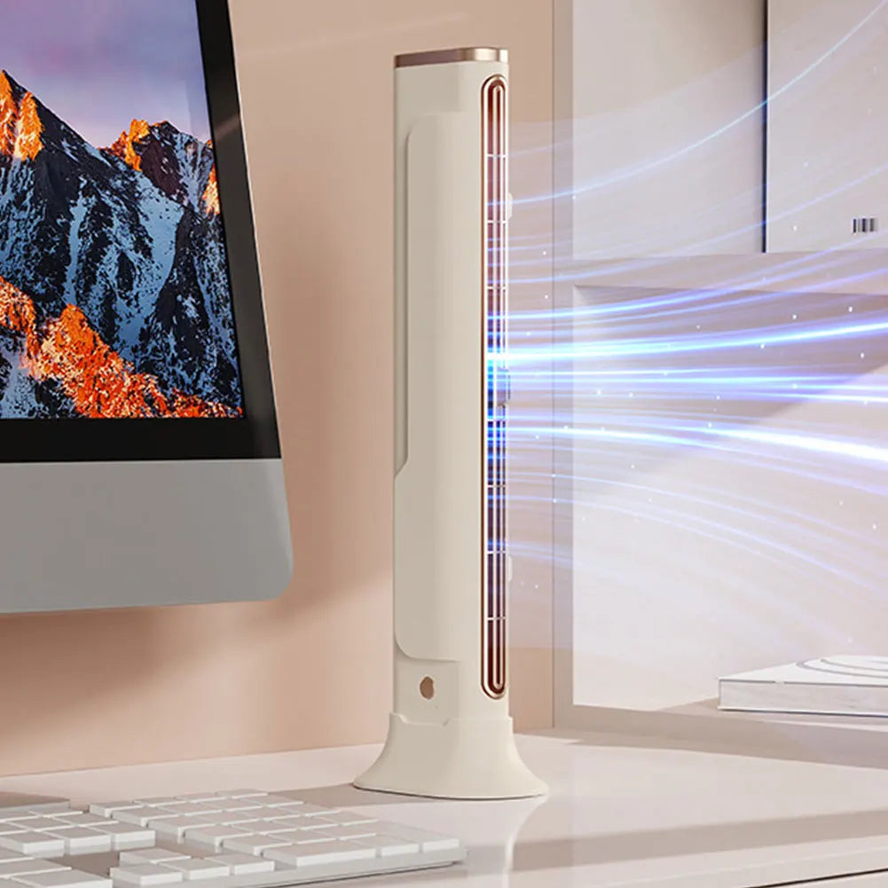 Space-Saving Air Condition Fan | Adjustable Vents Bladeless Tower Fan for Bedroom Home Office and Room | USB Powered