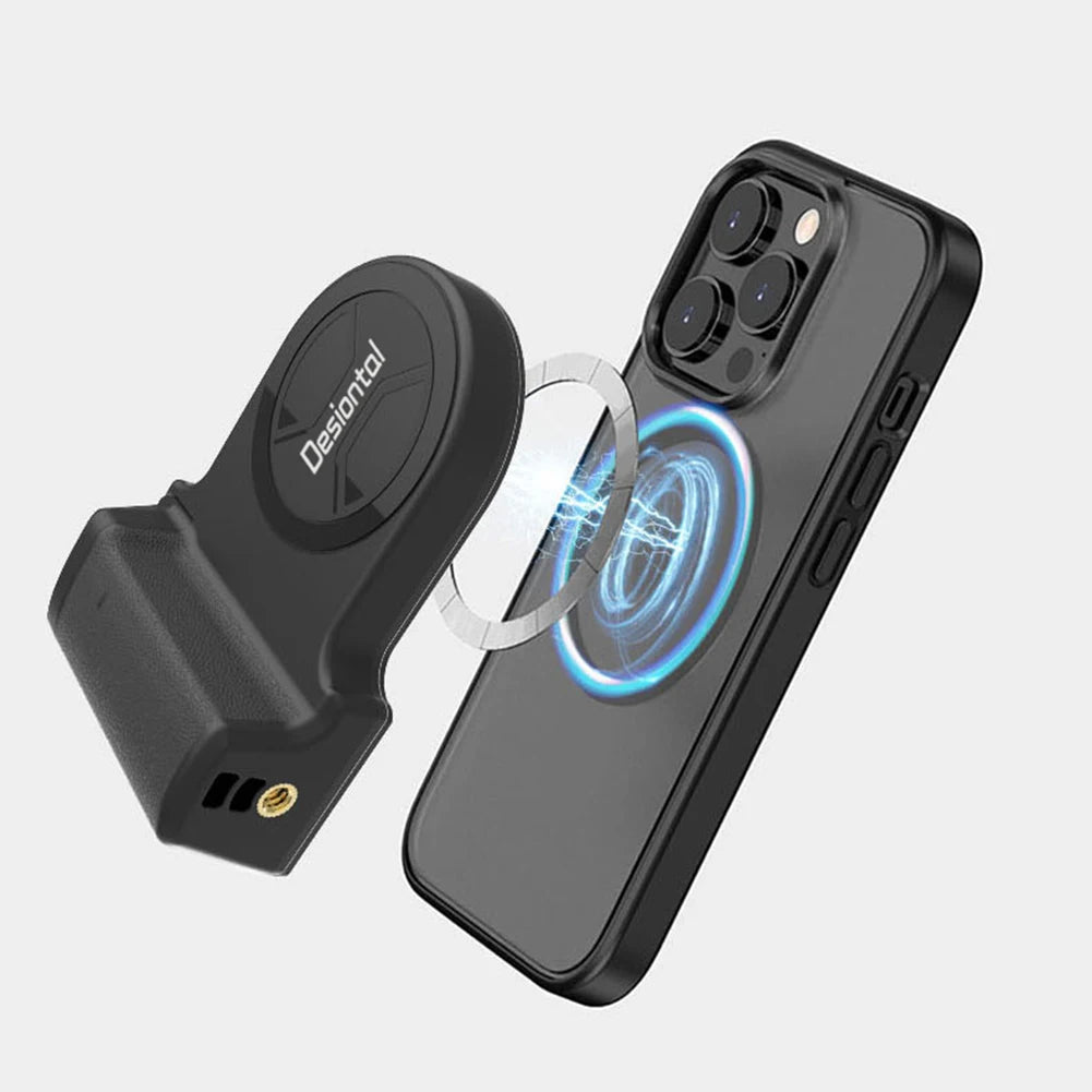 Magnetic Selfie Phone Tripod Mount with Bluetooth Detachable Remote – Anti-Shake Tripod Grip Holder & Camera Handle for iPhone & Android | TikTok Video & Vlogging Stabiliser