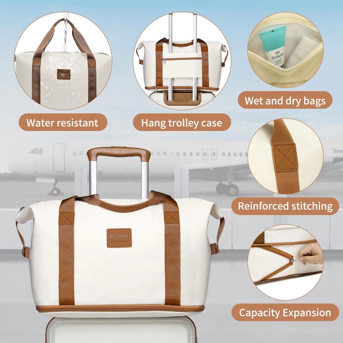 KONO Fashion Luggage Set – Lightweight ABS Hard Shell Suitcases with TSA Lock & 4 Spinner Wheels | 2/3/4/6 Piece Set | UK