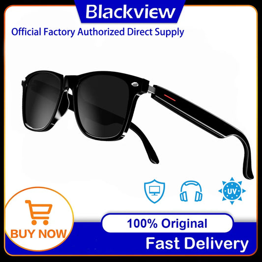 Blackview Bluetooth Smart Glasses - IPX4 Waterproof Audio Sunglasses with Built-in Speakers & Mic for UK Tech Enthusiasts