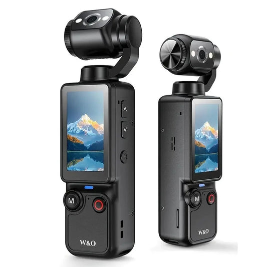 4K Portable Vlog Camera | 180° Rotatable Lens, 1.9" HD Screen, Built-in Fill Light & 2000mAh Battery — Black / White
