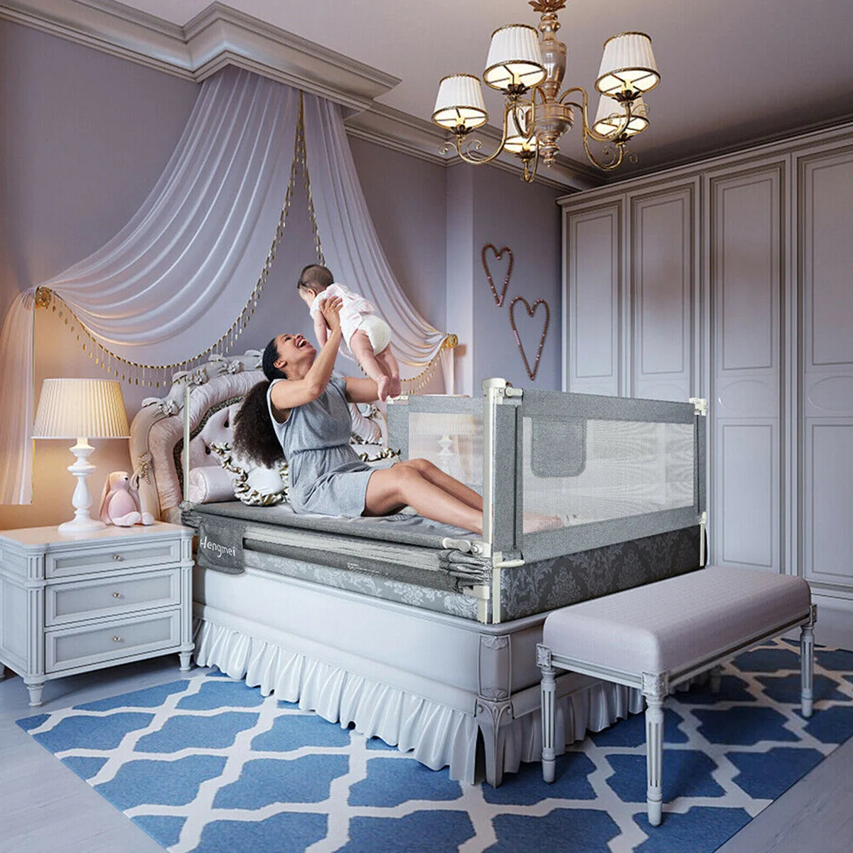 190cm Bed Safety Guard – Toddler Bed Rail – Safety Protection Barrier for Single Bed - 190x70cm / UNITED KINGDOM