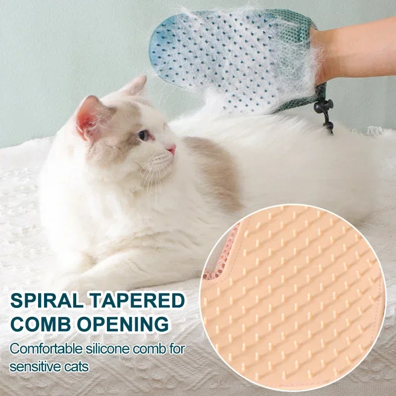 Cat Hair Glove & Fur Remover Glove – Pet Grooming Glove Brush for Shedding, Dog & Cat Hair Remover Mitt for Grooming and Cleaning