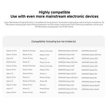 Xiaomi 50W Wireless Charging Stand Pro | Fast Wireless Charge, USB-C Input, Charging Indicator — White