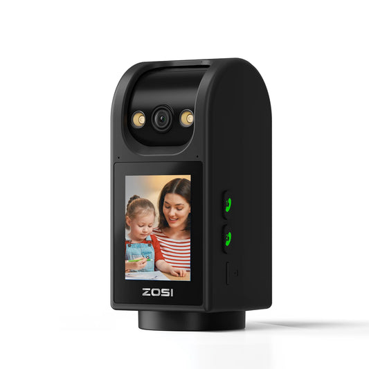 ZOSI C520M 4MP Indoor Smart Security Camera with 2.8" HD Screen, Two-Way Video Calling, 360° Pan Tilt, AI Motion Detection, 2.4G/5G WiFi – Alexa Compatible