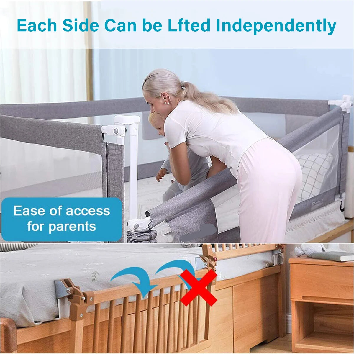 190cm Bed Safety Guard – Toddler Bed Rail – Safety Protection Barrier for Single Bed - 190x70cm / UNITED KINGDOM