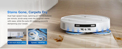 ECOVACS DEEBOT T50 PRO OMNI Robot Vacuum & Mop | 15,000Pa, TruEdge 2.0, ZeroTangle 2.0, OMNI Station — White