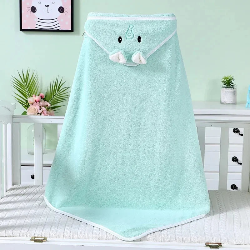 Baby Hooded Bath Towels – Soft Cartoon Animal Newborn Towel Blanket & Toddler Bathrobe – Warm Sleeping Swaddle Wrap