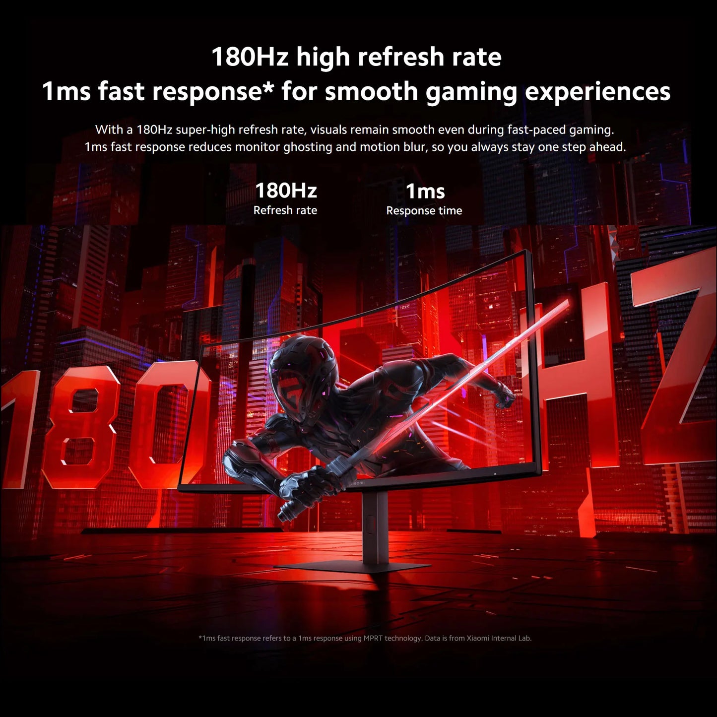 Xiaomi G34WQi 34" Ultrawide Curved Gaming Monitor | 180Hz, 1ms, 3440×1440 WQHD, 1500R, AMD FreeSync Premium — Black, UK Plug