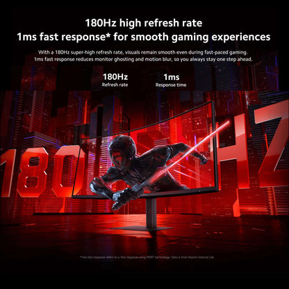 Xiaomi G34WQi 34" Ultrawide Curved Gaming Monitor | 180Hz, 1ms, 3440×1440 WQHD, 1500R, AMD FreeSync Premium — Black, UK Plug