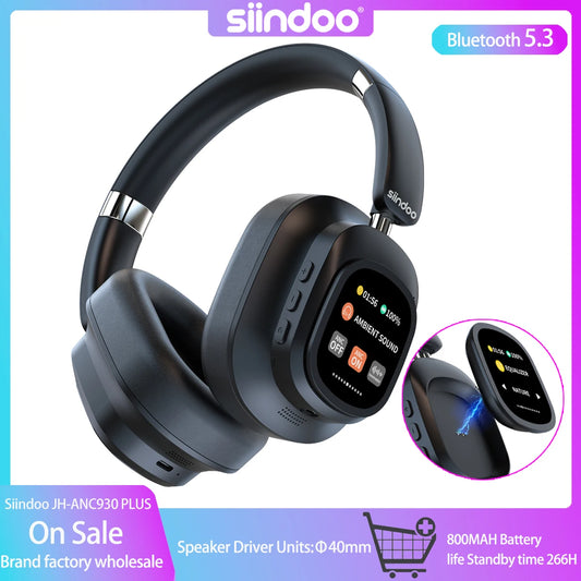 Siindoo JH-ANC930Plus Hybrid Wireless Headphone Active Noise Cancelling Headphones With Multi Magnetic Touch Control