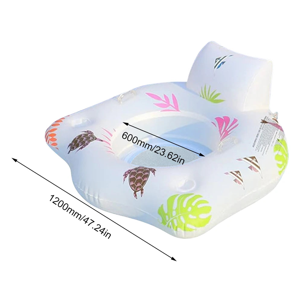 Light-Up Pool Lounger with 2 Cup Holders – Floating Pool Chair for Adults – Inflatable Pool Floaties for Summer Water