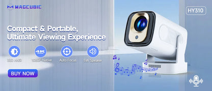 Magcubic Projector HY300 Pro 4K Android 11 Dual Wifi6 260ANSI Allwinner H713 BT5.0 1080P 1280*720P Home Cinema Outdoor