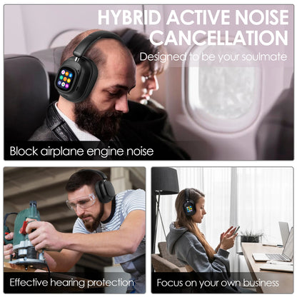 Siindoo JH-ANC930Plus Hybrid Wireless Headphone Active Noise Cancelling Headphones With Multi Magnetic Touch Control