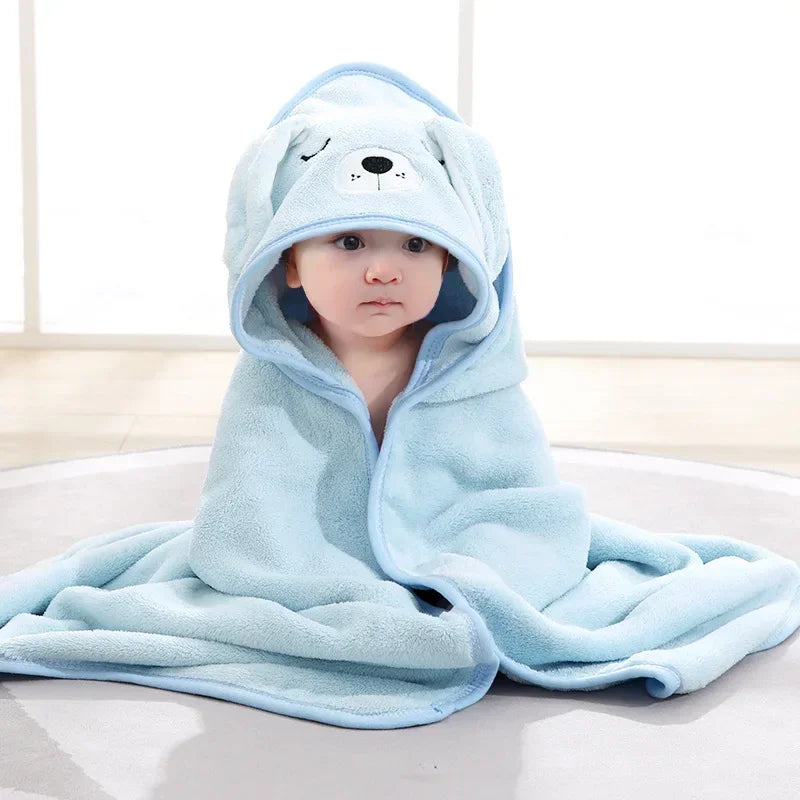 Baby Hooded Bath Towels – Soft Cartoon Animal Newborn Towel Blanket & Toddler Bathrobe – Warm Sleeping Swaddle Wrap