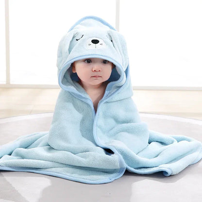Baby Hooded Bath Towels – Soft Cartoon Animal Newborn Towel Blanket & Toddler Bathrobe – Warm Sleeping Swaddle Wrap