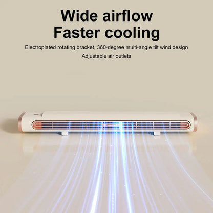 Space-Saving Air Condition Fan | Adjustable Vents Bladeless Tower Fan for Bedroom Home Office and Room | USB Powered