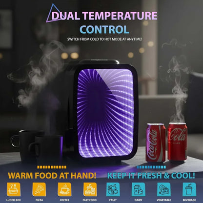 4L Mini Fridge Cooler & Warmer | RGB Lighting, Dual Voltage 12V DC / 240V AC, Skincare, Drinks & Cosmetics — Black