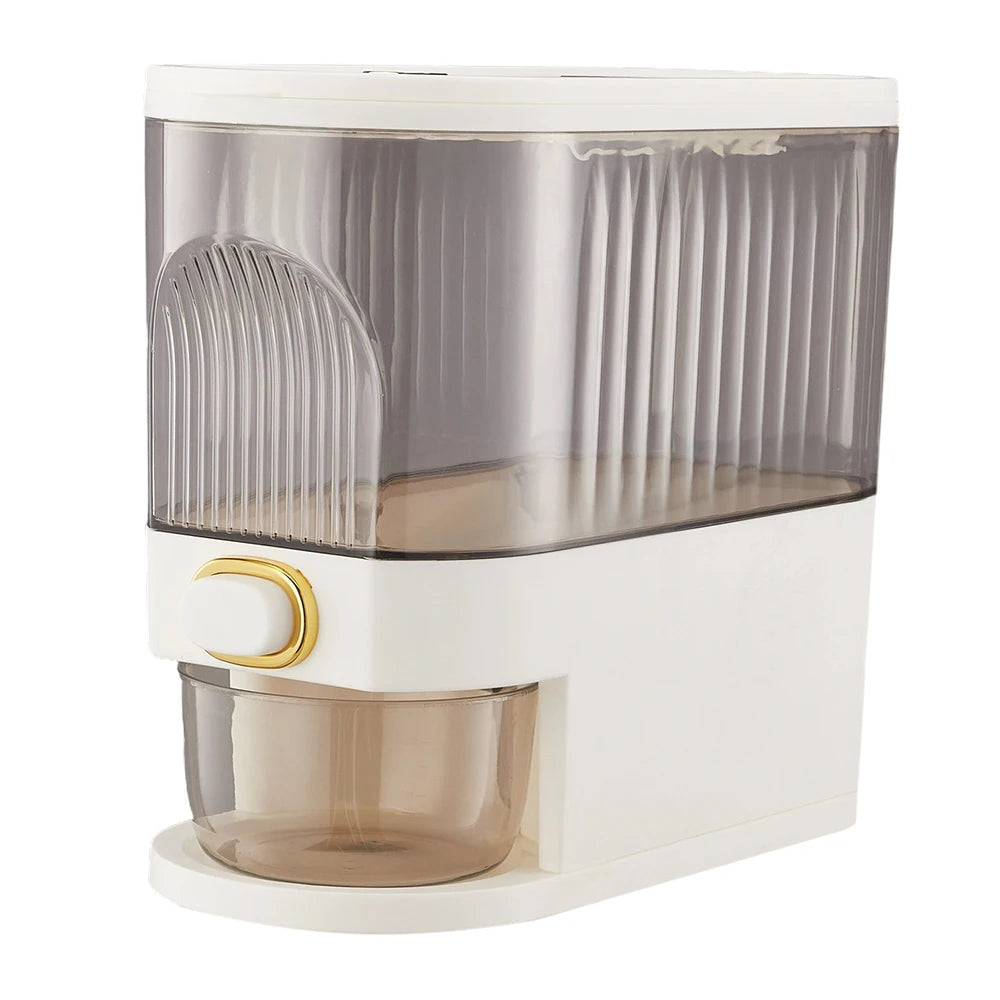 Airtight Rice Dispenser with Press Dispense | Transparent Storage Container, Pest Protection & Date Indicator — 5kg or 10kg