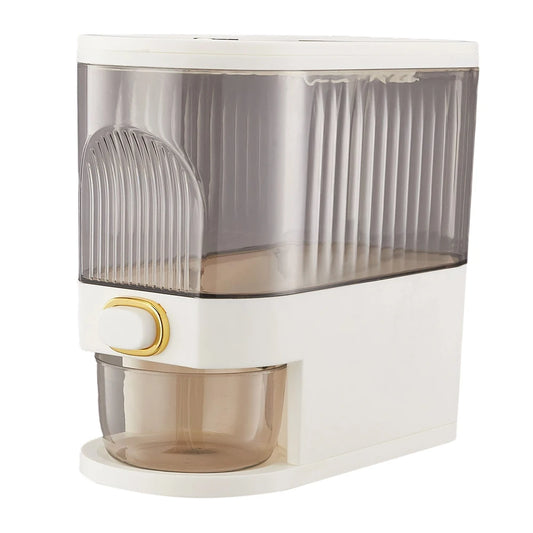Airtight Rice Dispenser with Press Dispense | Transparent Storage Container, Pest Protection & Date Indicator — 5kg or 10kg