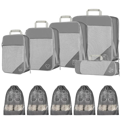 10pcs Compression Packing Cubes with Shoe Bags – Suitcase Storage Set & Carry‑On Luggage Organisers for Travel | UK