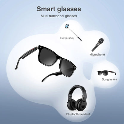 Blackview Bluetooth Smart Glasses - IPX4 Waterproof Audio Sunglasses with Built-in Speakers & Mic for UK Tech Enthusiasts