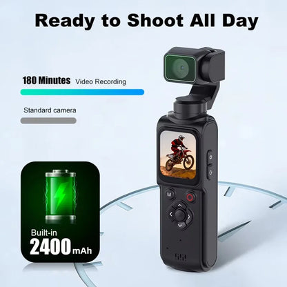 4K Pocket Gimbal Vlogging Camera | 330° Auto-Tracking, 18x Zoom, WiFi, 2400mAh, 30m Waterproof — Black or White