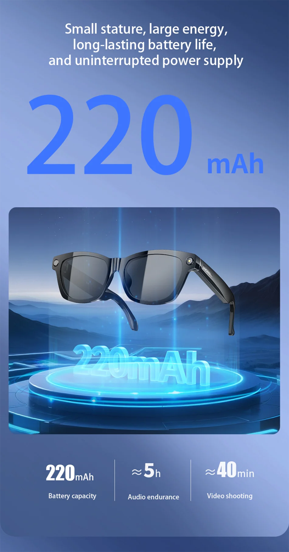 Blackview BV100 AI Smart Glasses | 8MP Camera, Bluetooth Calls, AI Translator & Voice Assistant — Sunglasses or Anti-Blue Light