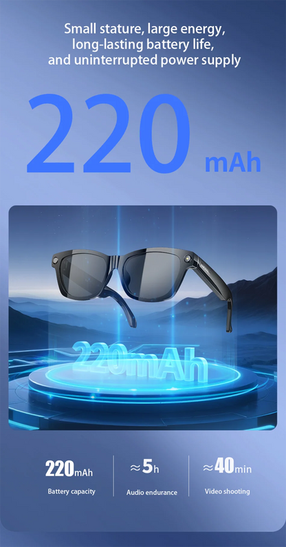 Blackview BV100 AI Smart Glasses | 8MP Camera, Bluetooth Calls, AI Translator & Voice Assistant — Sunglasses or Anti-Blue Light