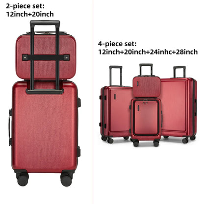 Kono Hardshell Luggage Set | ABS+PC Lightweight, TSA Lock, 4 Spinner Wheels — 2-Piece or 4-Piece, Navy, Grey, Black or Burgundy