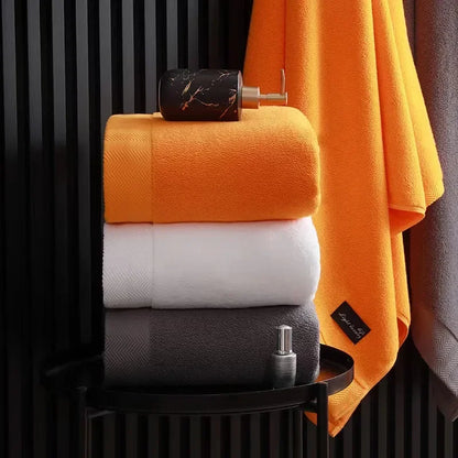 Inyahome 100% Cotton Shower Towels – Highly Absorbent White Bath Towel for Adults – Thick Pure Cotton Bathroom Towels for Home & Hotel Use