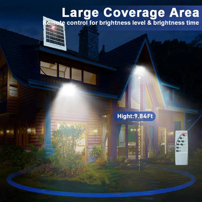 144LED Solar Light High bright 2 Head Flood Light Waterproof IP67 Outdoor Garden Wall Light With Aluminum Solar Panel For Garden