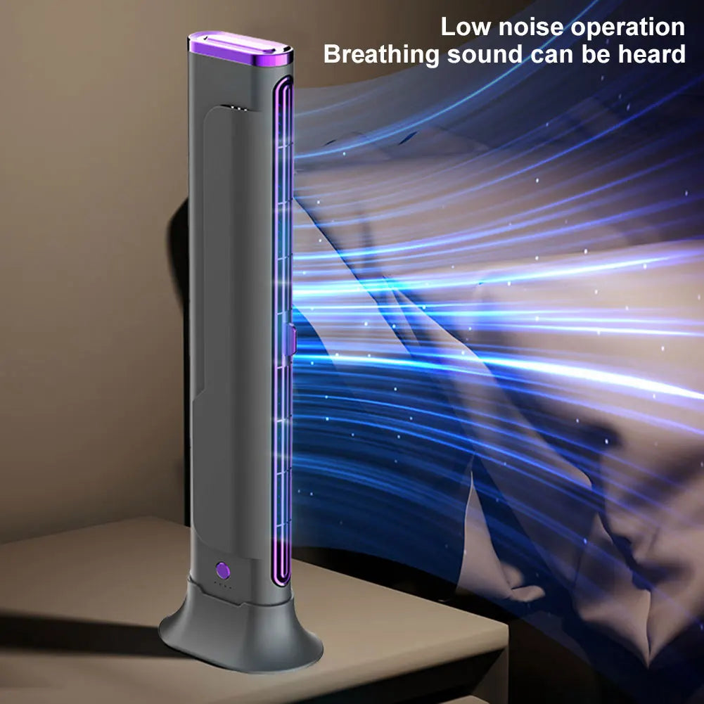 Space-Saving Air Condition Fan | Adjustable Vents Bladeless Tower Fan for Bedroom Home Office and Room | USB Powered