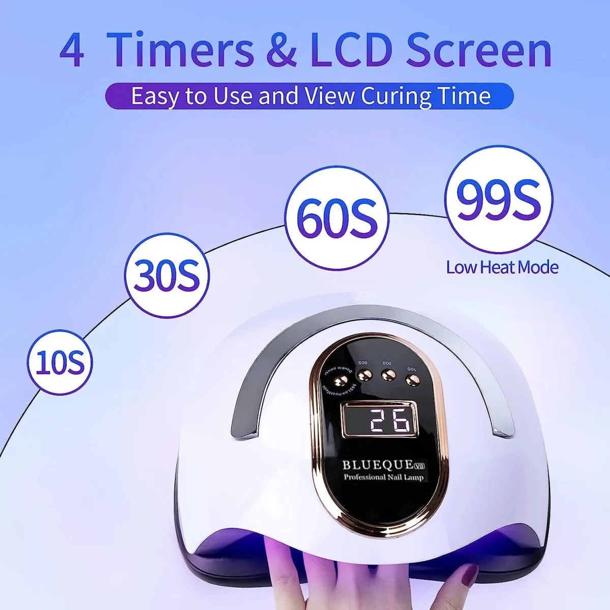 450W Professional LED UV Nail Lamp - Motion Sensor Fast Gel Polish Dryer for UK Salons & Home Use