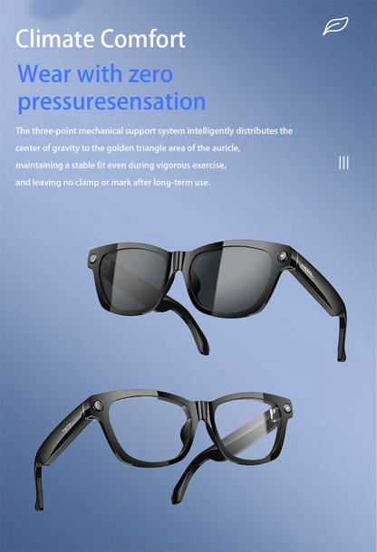 Blackview BV100 AI Smart Glasses | 8MP Camera, Bluetooth Calls, AI Translator & Voice Assistant — Sunglasses or Anti-Blue Light