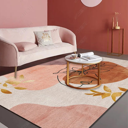 Nordic Geometric Abstract Area Rug – Modern Washable Living Room & Bedroom Carpet / Entrance Mat