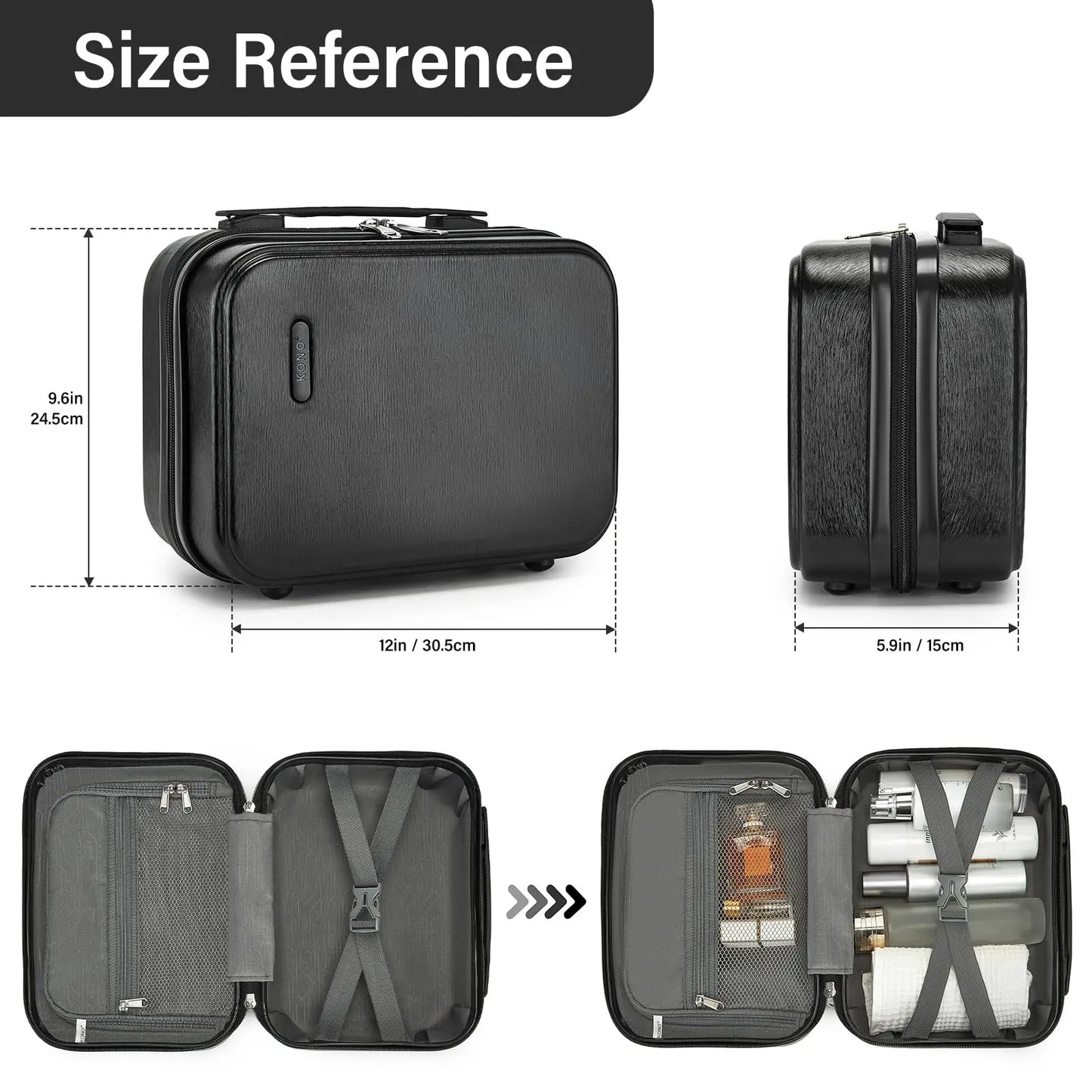 Kono Hardshell Luggage Set | ABS+PC Lightweight, TSA Lock, 4 Spinner Wheels — 2-Piece or 4-Piece, Navy, Grey, Black or Burgundy